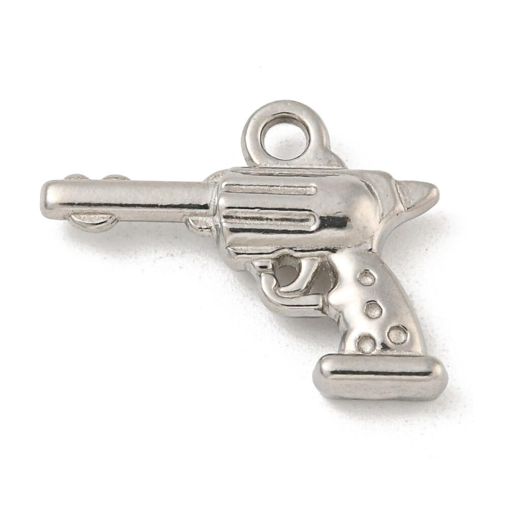 4350 20 pcs Pistol Theme 304 Stainless Steel Charms Gun Ion Plated Charms